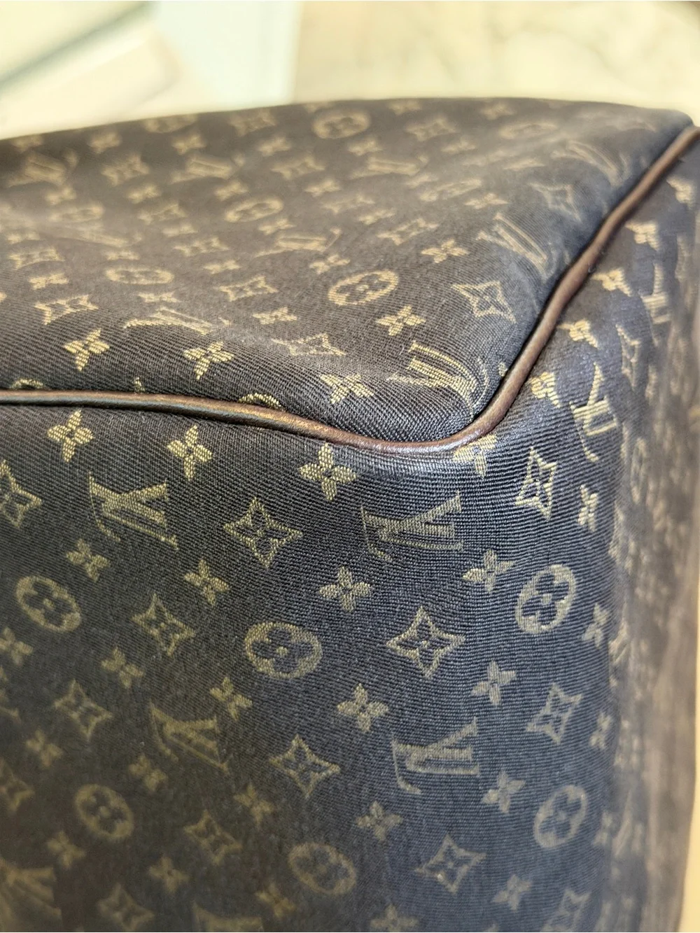 Louis Vuitton Monogram Speedy 30 Mini Lin Ebene Brown M95224, Excellent